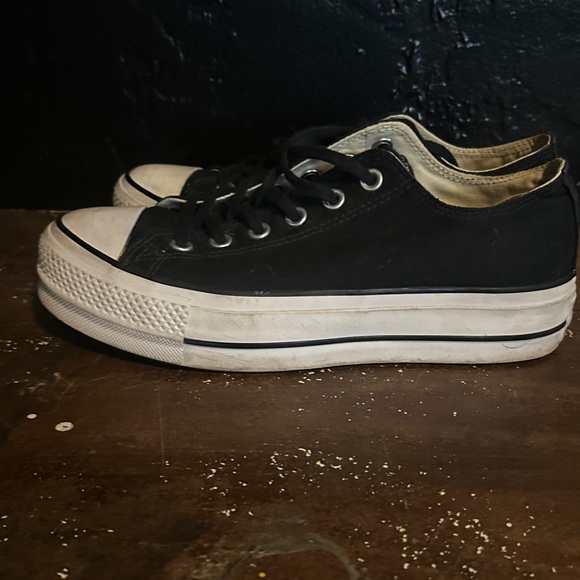 Converse All Star Black and White Platform Sneakers - Picture 4 of 10